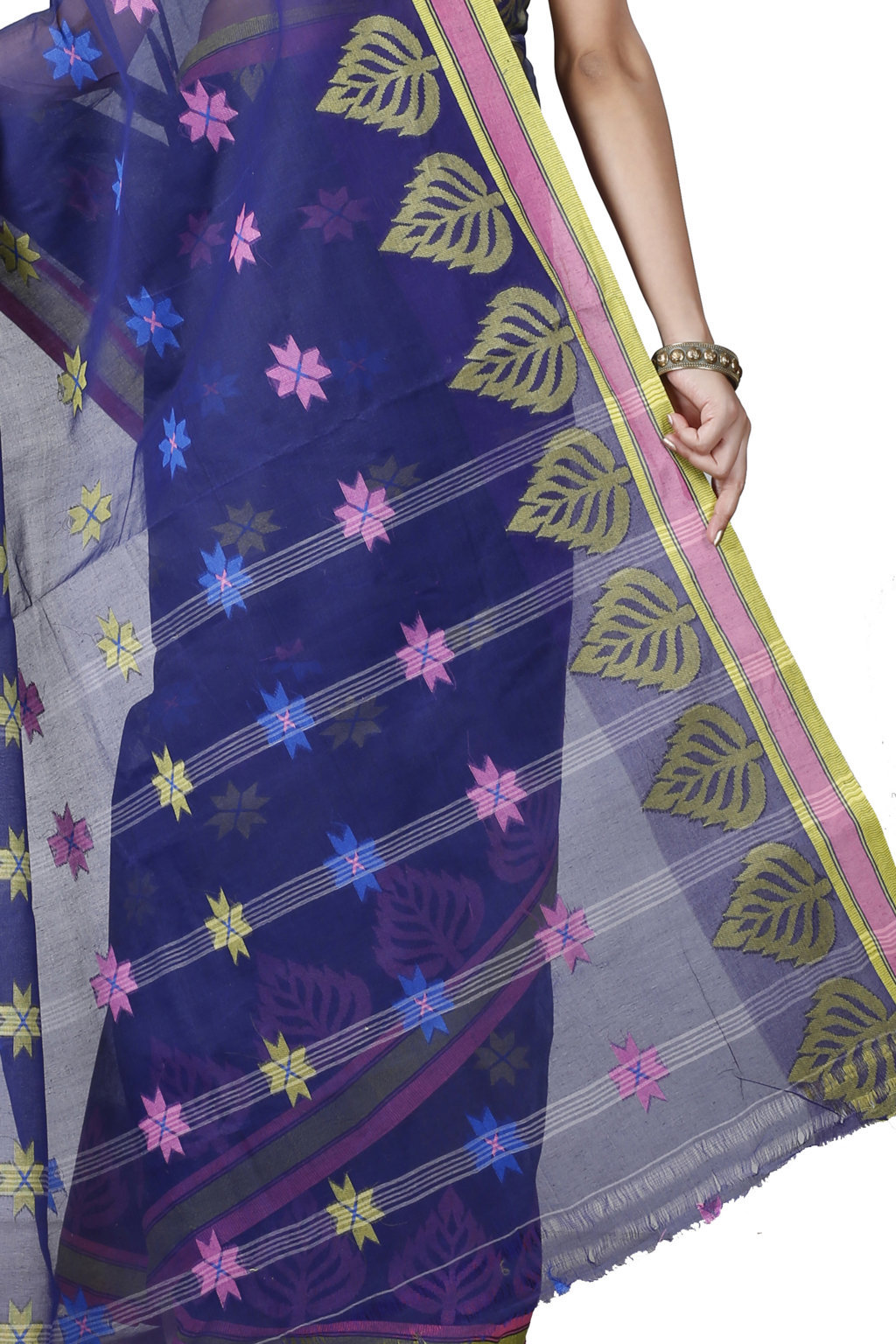 Naby Blue Pure Cotton Subhangi Tant Saree (1100)